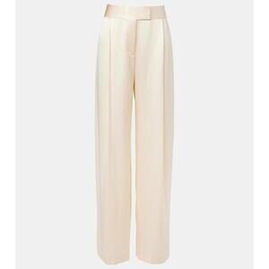 The Sei Women's Silk Satin Straight Leg Trousers - Champagne Ivory, Size 2